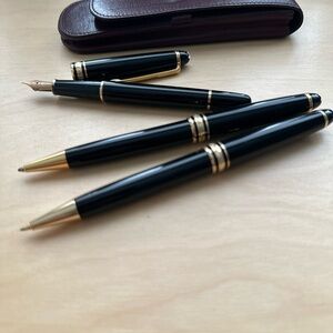 MontBlanc Black and Gold 3-Piece Writing Set